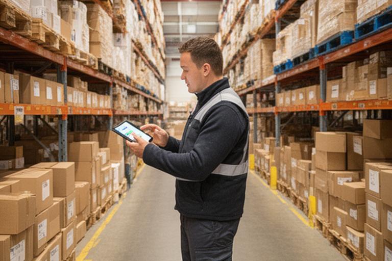 Warehouse supervisor checking improved stock movement after an operational efficiency project