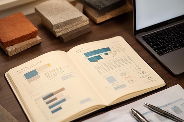 Open notebook and resource planning charts on a desk beside a laptop