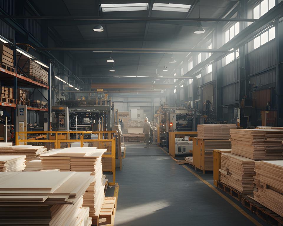 Mid-sized West Yorkshire factory floor with stacked materials ready for a production audit
